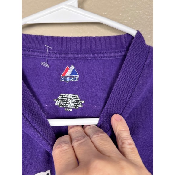 Colorado Rockies Carlos Gonzalez #5 Purple‎ Majestic MLB T-Shirt Men's Large - Picture 4 of 4